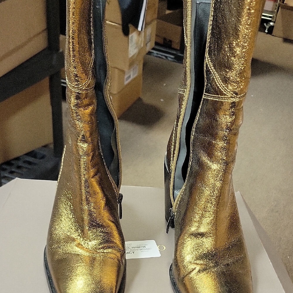 Franco Sarto Gold Metallic Heeled Boots